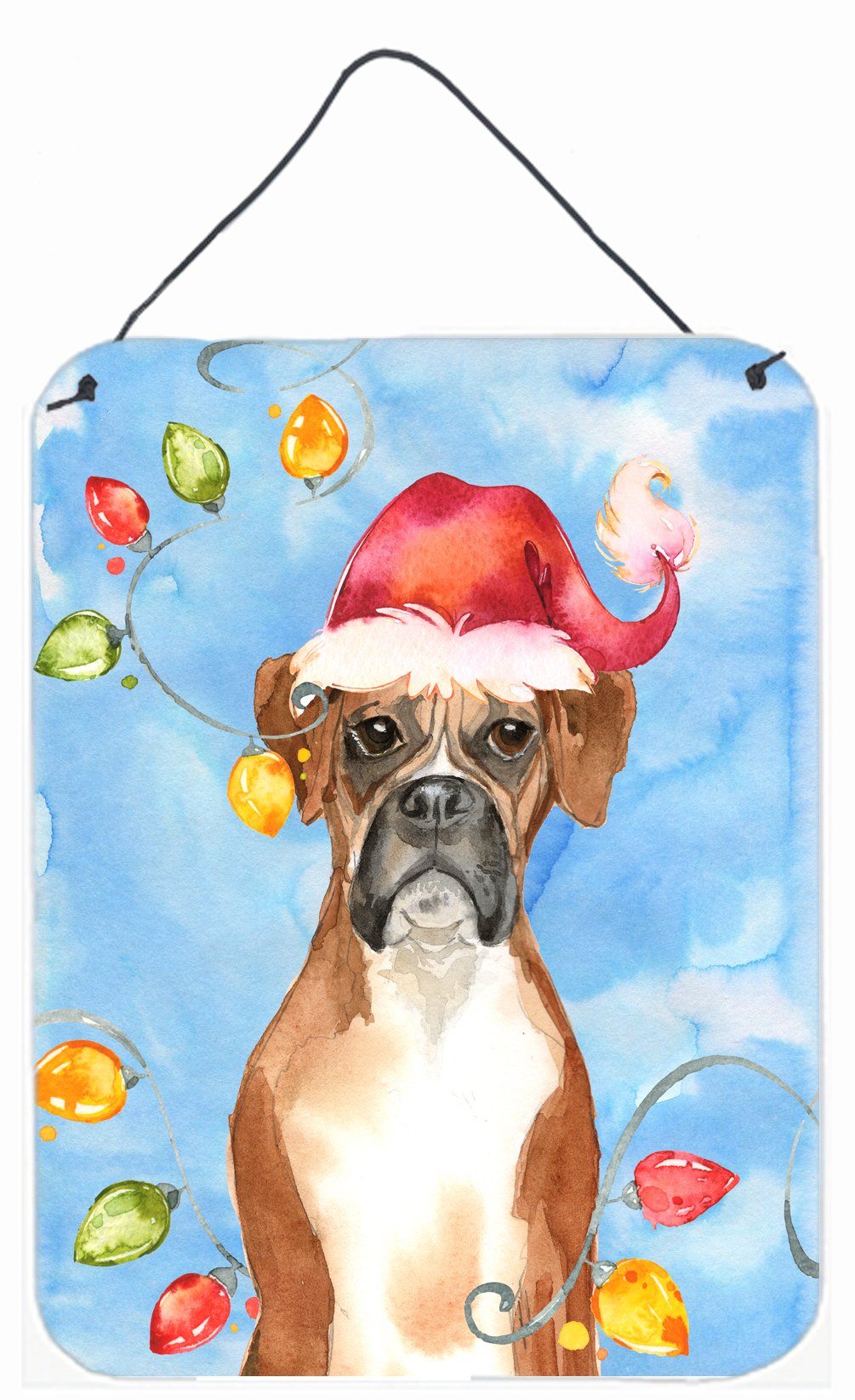 Christmas Lights Boxer Wall or Door Hanging Prints CK2468DS1216 by Caroline&#39;s Treasures