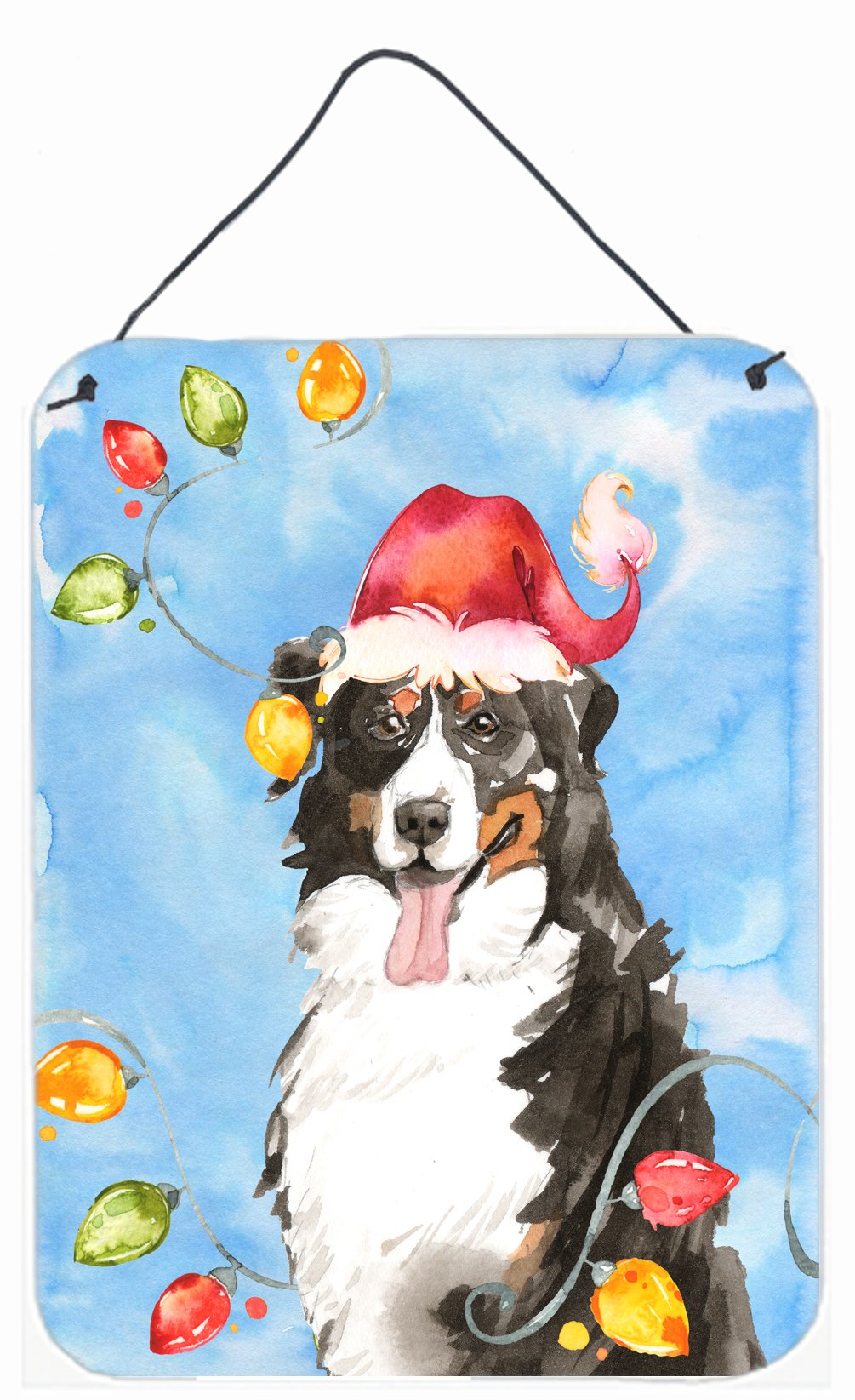 Christmas Lights Bernese Mountain Dog Wall or Door Hanging Prints CK2469DS1216 by Caroline&#39;s Treasures