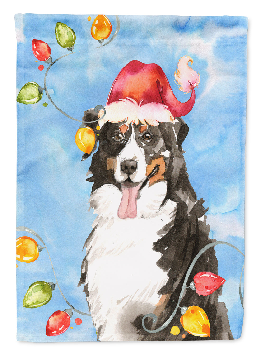 Christmas Lights Bernese Mountain Dog Flag Garden Size CK2469GF  the-store.com.