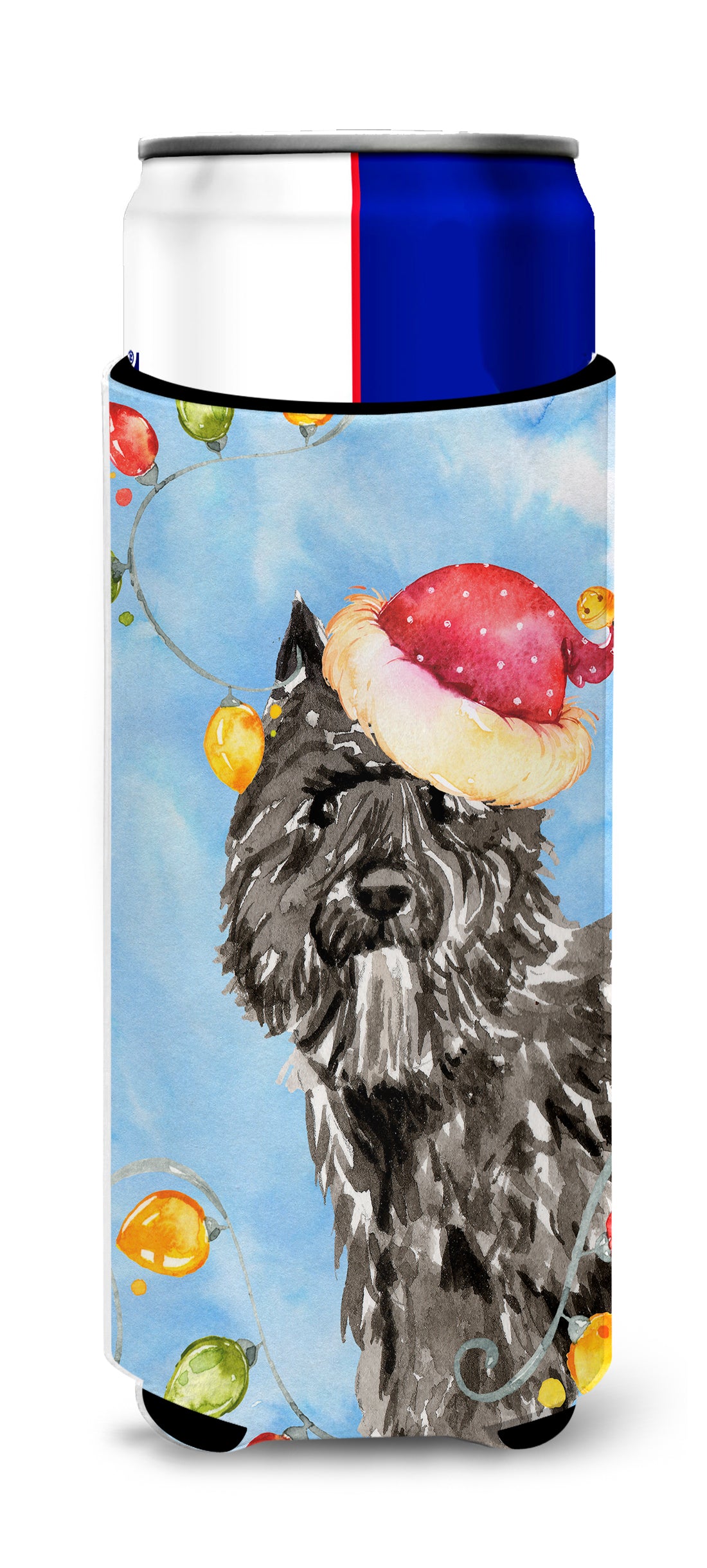 Christmas Lights Bouvier des Flandres  Ultra Hugger for slim cans CK2470MUK  the-store.com.