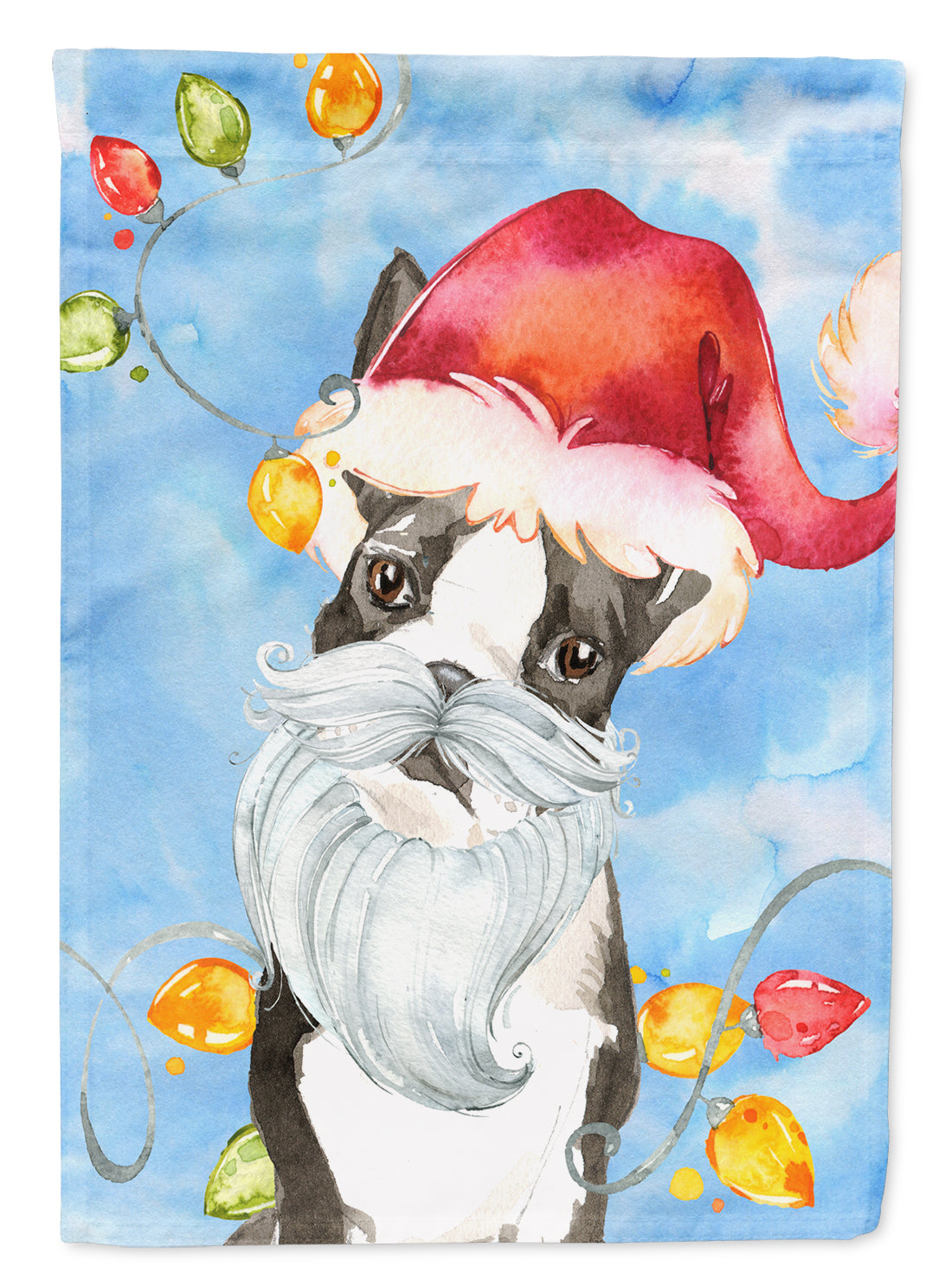 Christmas Lights Boston Terrier Flag Garden Size CK2473GF  the-store.com.