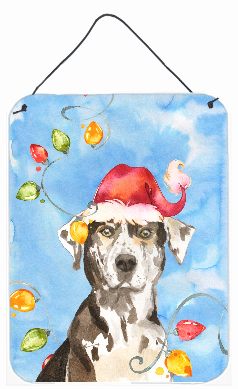 Christmas Lights Catahoula Leopard Dog Wall or Door Hanging Prints CK2475DS1216 by Caroline's Treasures