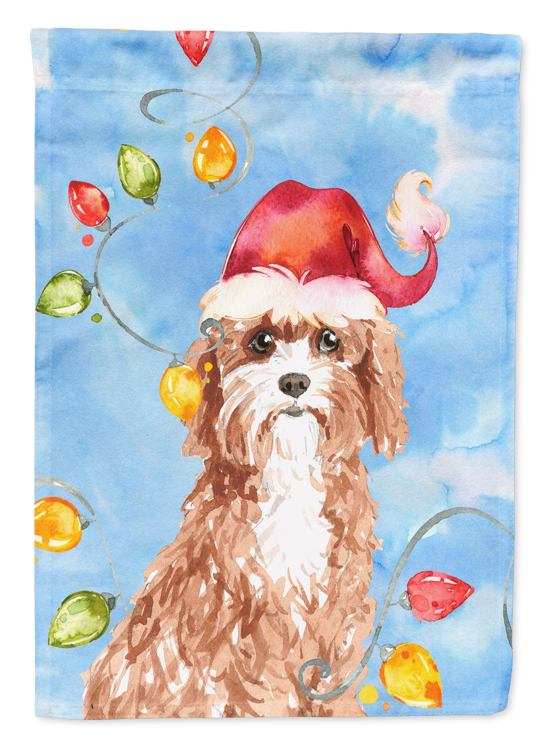 Christmas Lights Cavapoo Flag Canvas House Size CK2476CHF  the-store.com.