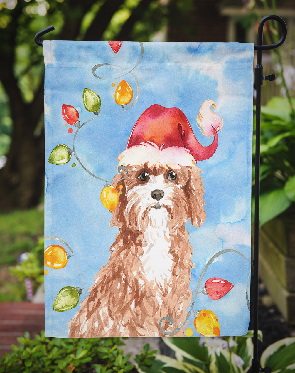 Christmas Lights Cavapoo Flag Garden Size CK2476GF  the-store.com.