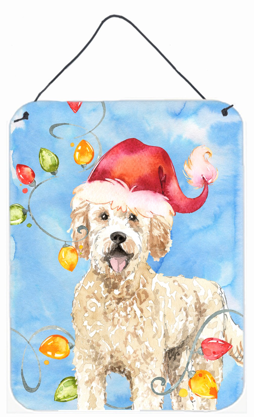 Christmas Lights Goldendoodle Wall or Door Hanging Prints CK2478DS1216 by Caroline&#39;s Treasures