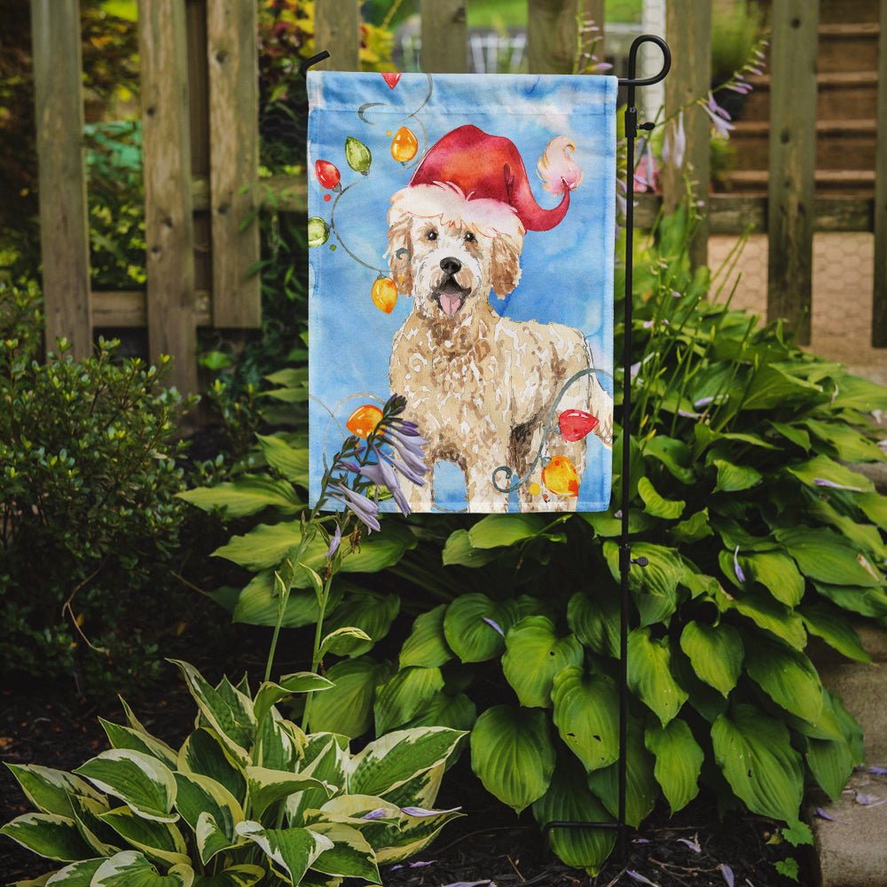 Christmas Lights Goldendoodle Flag Garden Size CK2478GF  the-store.com.