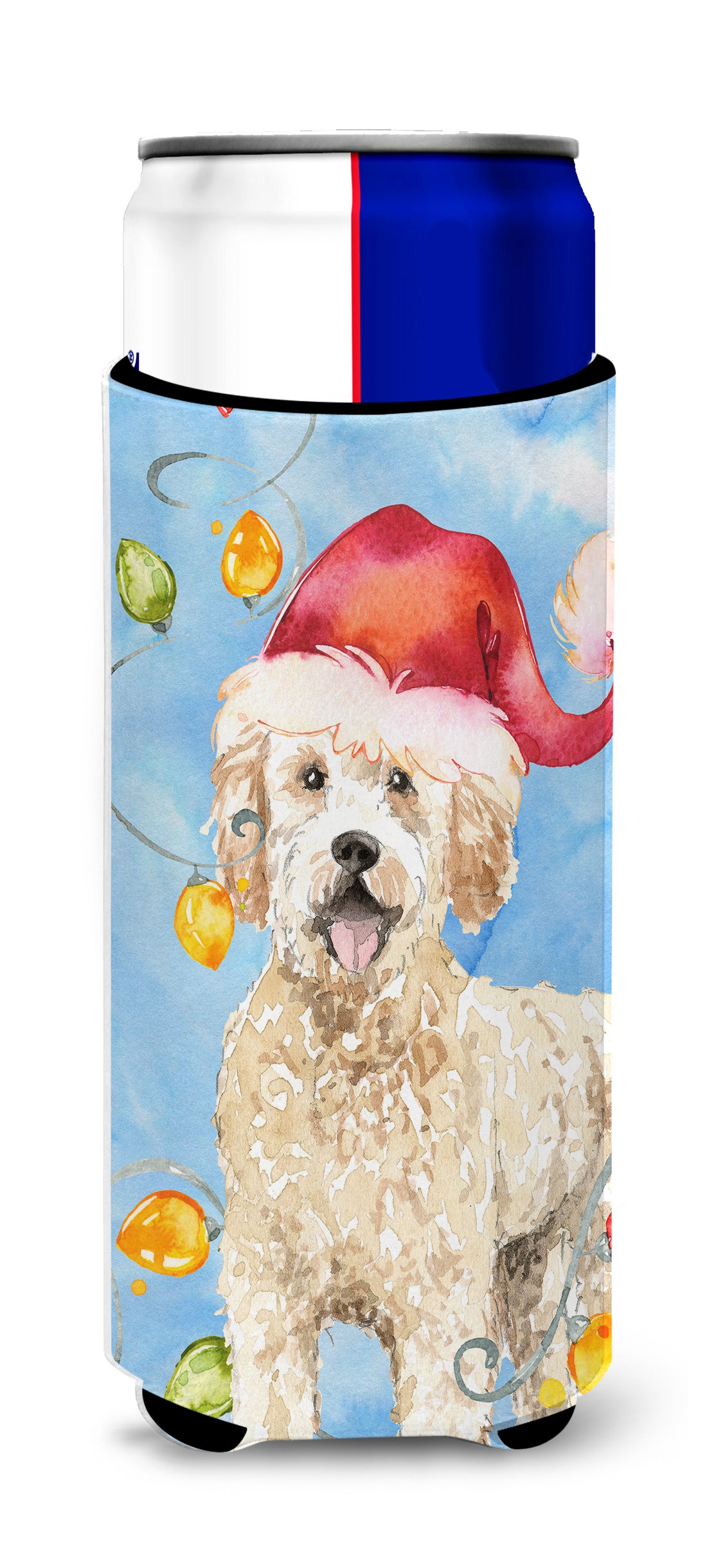 Christmas Lights Goldendoodle  Ultra Hugger for slim cans CK2478MUK  the-store.com.