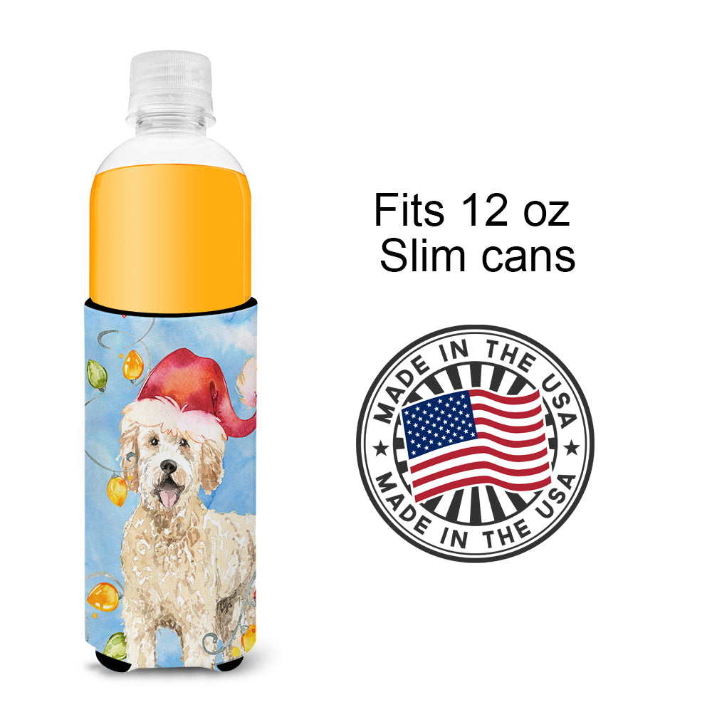 Christmas Lights Goldendoodle  Ultra Hugger for slim cans CK2478MUK  the-store.com.