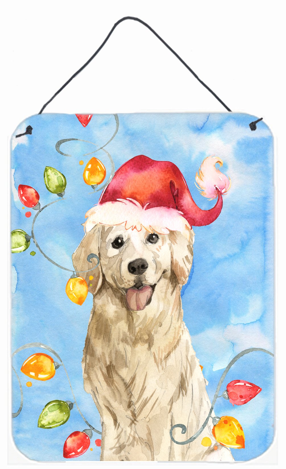 Christmas Lights Golden Retriever Wall or Door Hanging Prints CK2479DS1216 by Caroline&#39;s Treasures