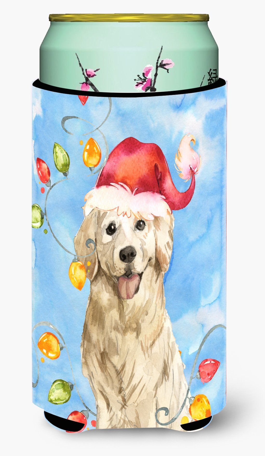 Christmas Lights Golden Retriever Tall Boy Beverage Insulator Hugger CK2479TBC by Caroline's Treasures