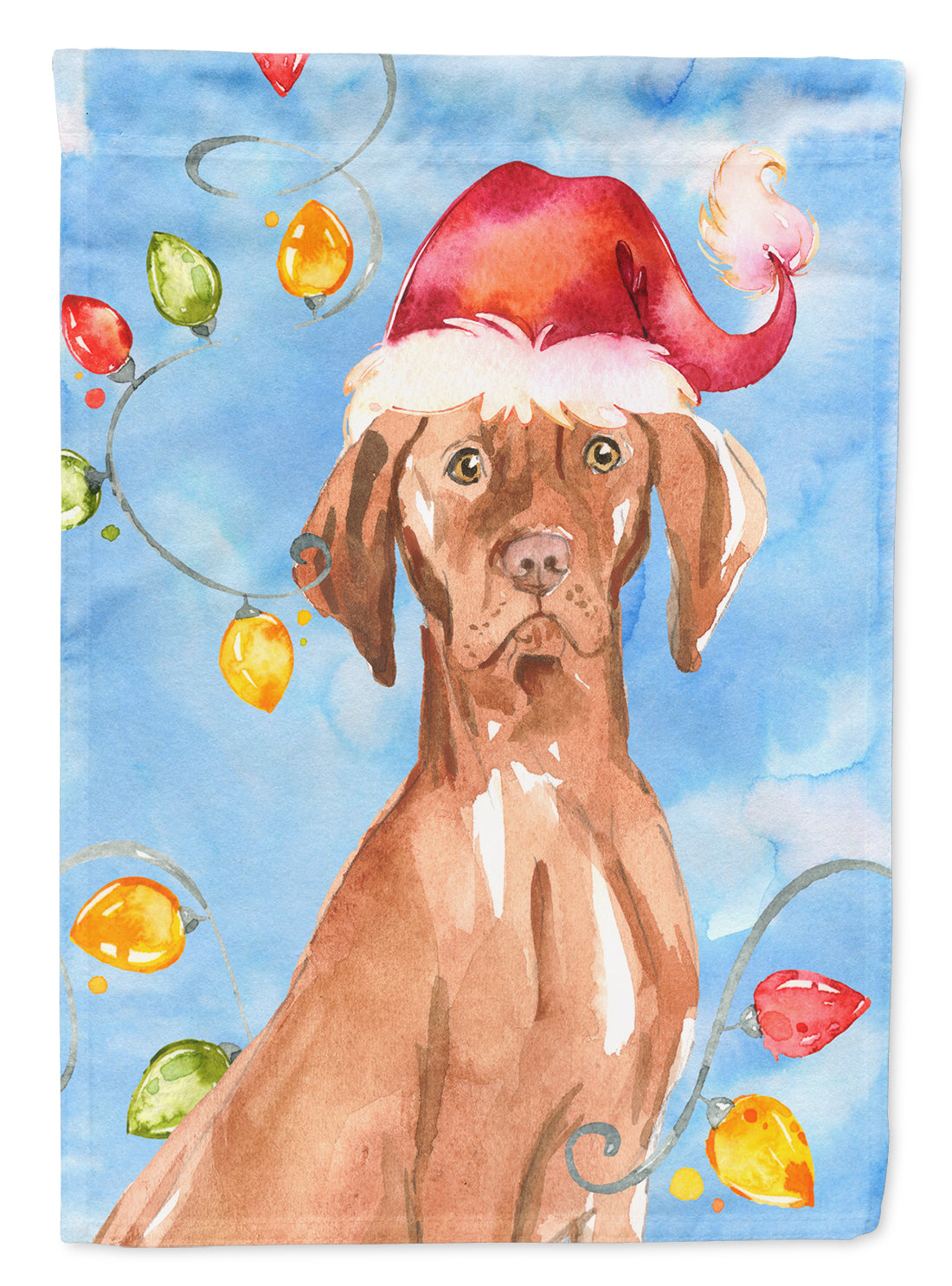 Christmas Lights Vizsla Flag Canvas House Size CK2480CHF  the-store.com.