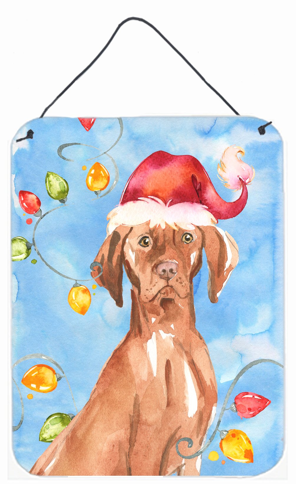 Christmas Lights Vizsla Wall or Door Hanging Prints CK2480DS1216 by Caroline's Treasures