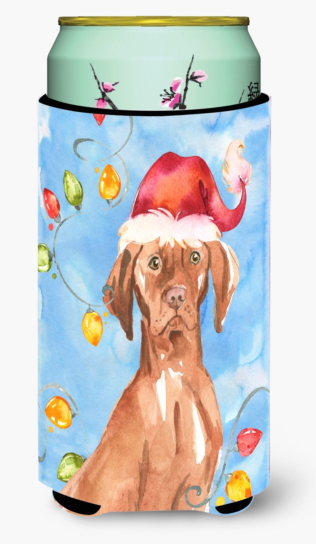 Christmas Lights Vizsla Tall Boy Beverage Insulator Hugger CK2480TBC by Caroline's Treasures