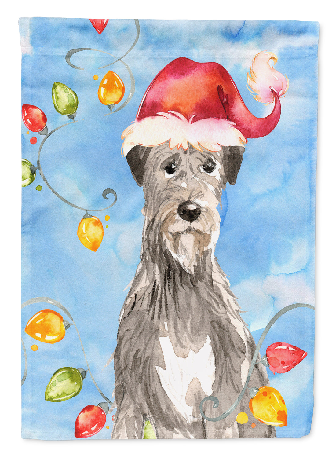 Christmas Lights Irish Wolfhound Flag Garden Size CK2481GF  the-store.com.