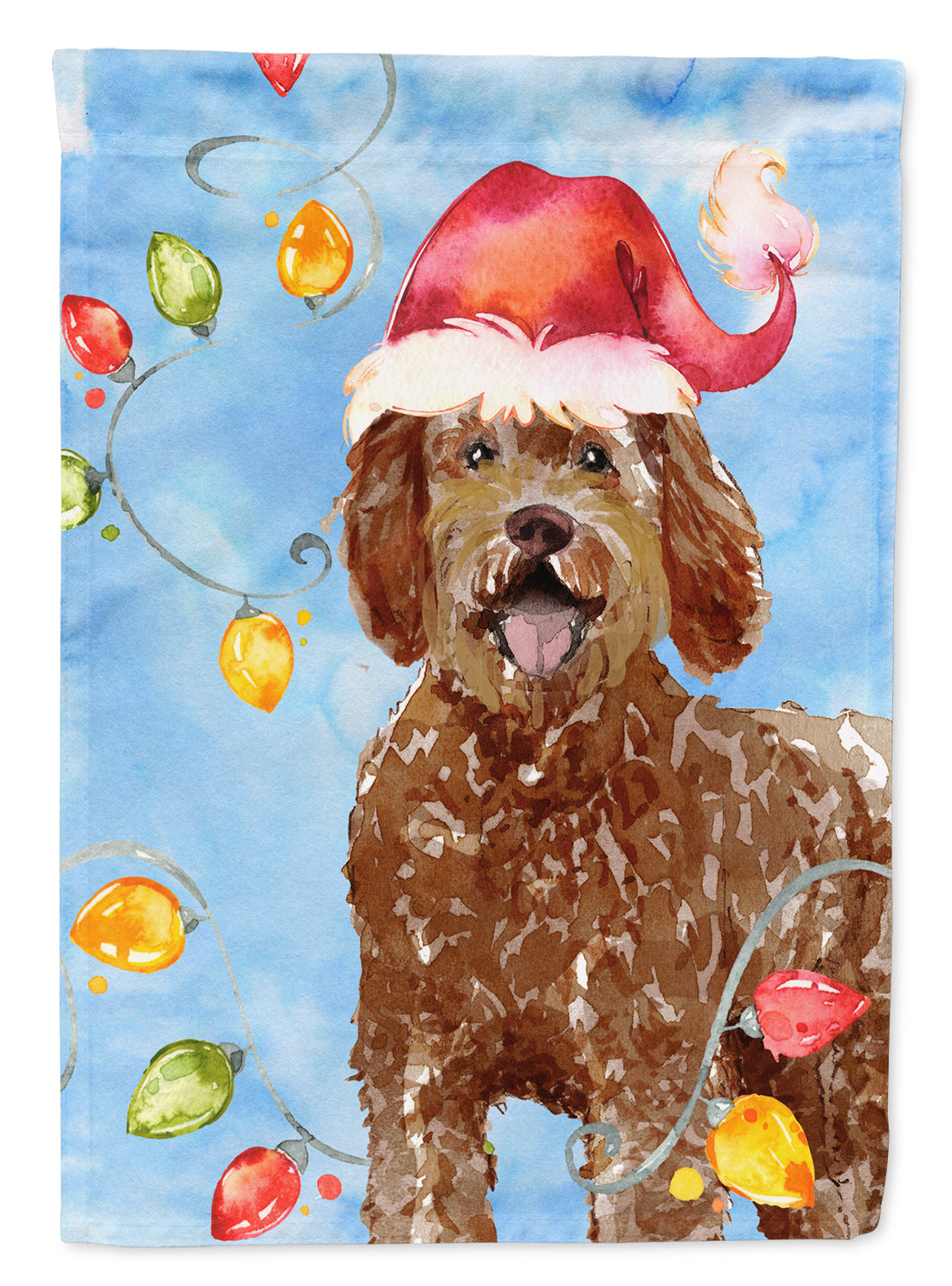 Christmas Lights Labradoodle Flag Garden Size CK2482GF  the-store.com.