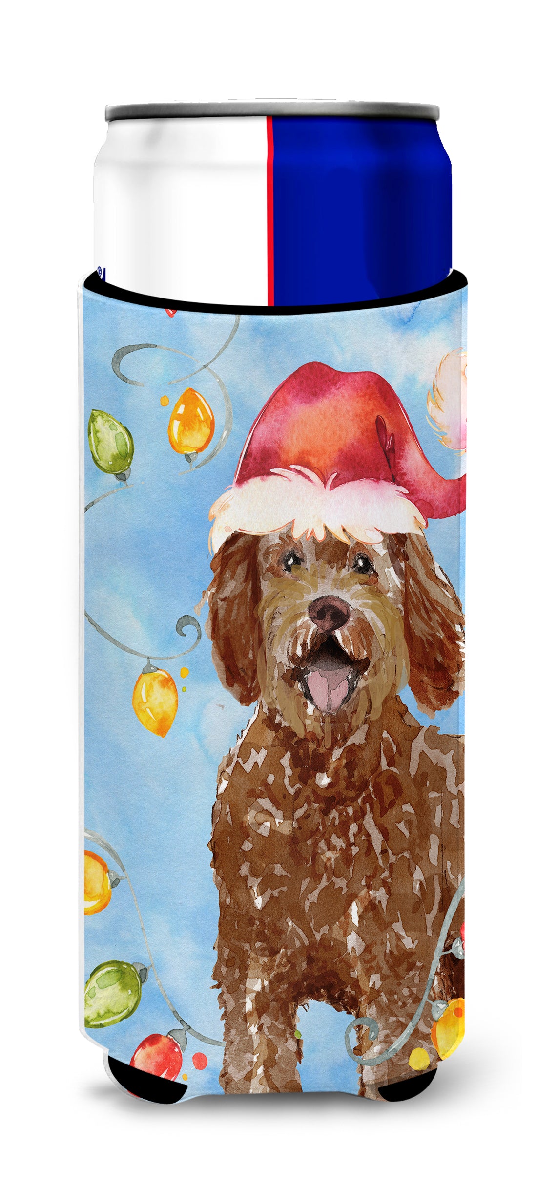 Christmas Lights Labradoodle  Ultra Hugger for slim cans CK2482MUK  the-store.com.