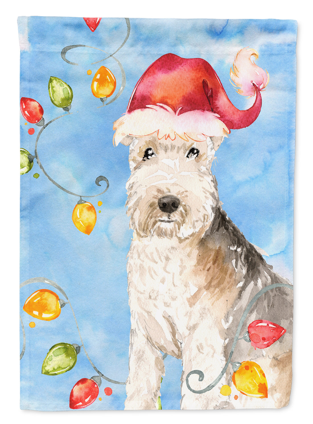 Christmas Lights Lakeland Terrier Flag Garden Size CK2483GF  the-store.com.