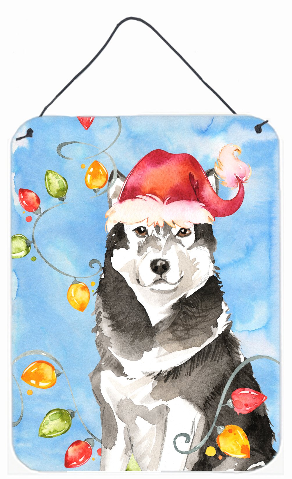 Christmas Lights Alaskan Malamute Wall or Door Hanging Prints CK2484DS1216 by Caroline&#39;s Treasures