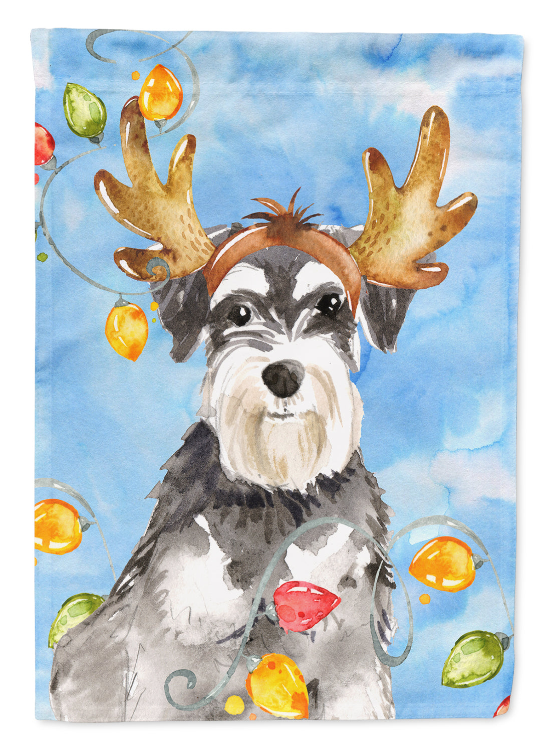 Christmas Lights Schnauzer Flag Canvas House Size CK2485CHF  the-store.com.