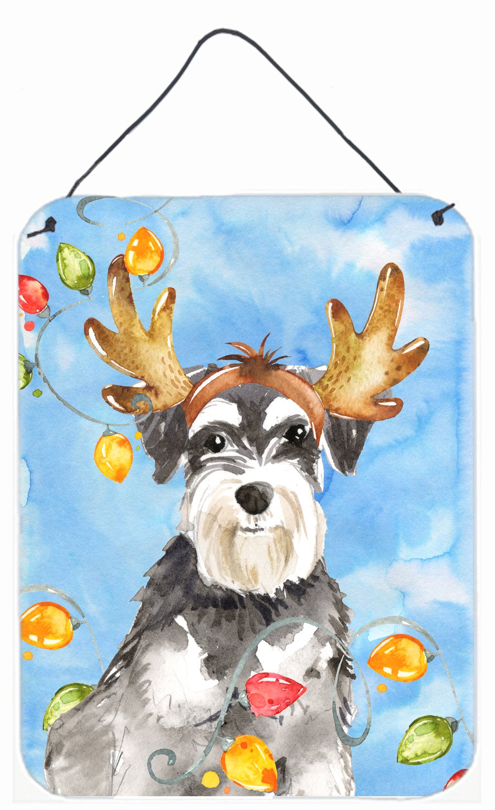 Christmas Lights Schnauzer Wall or Door Hanging Prints CK2485DS1216 by Caroline's Treasures