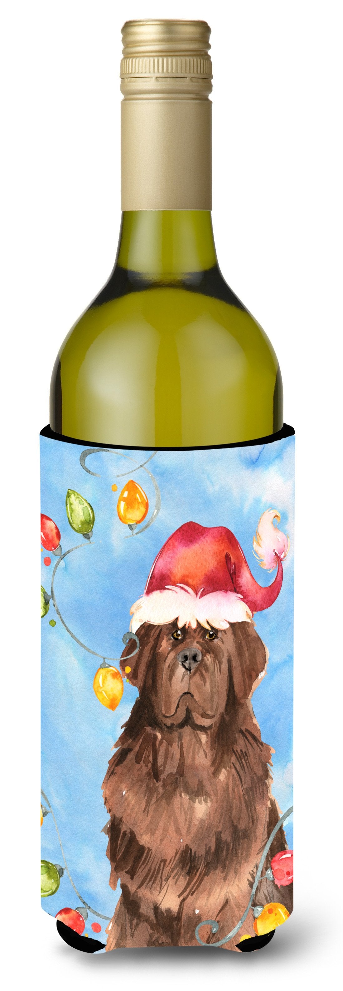 Christmas Lights Newfoundland Wine Bottle Beverage Insulator Hugger CK2487LITERK by Caroline's Treasures