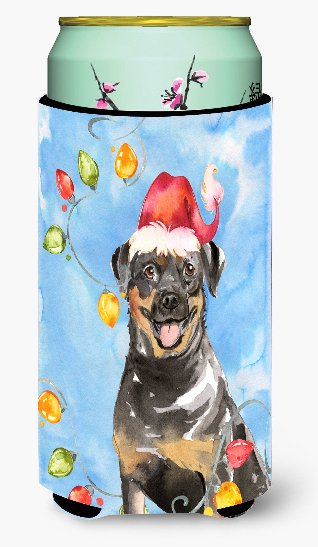 Christmas Lights Rottweiler Tall Boy Beverage Insulator Hugger CK2488TBC by Caroline's Treasures