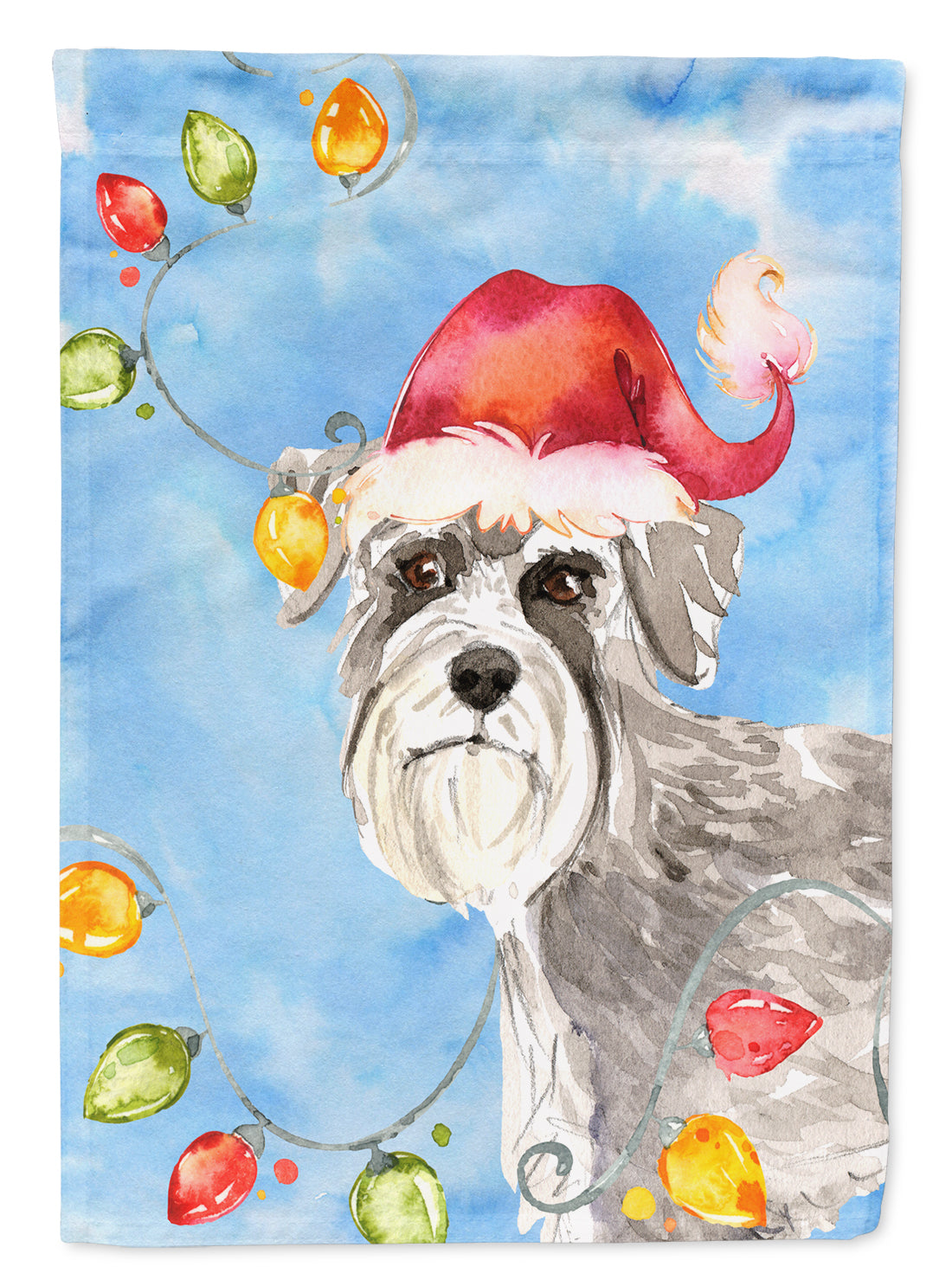 Christmas Lights Schnauzer #2 Flag Canvas House Size CK2490CHF  the-store.com.