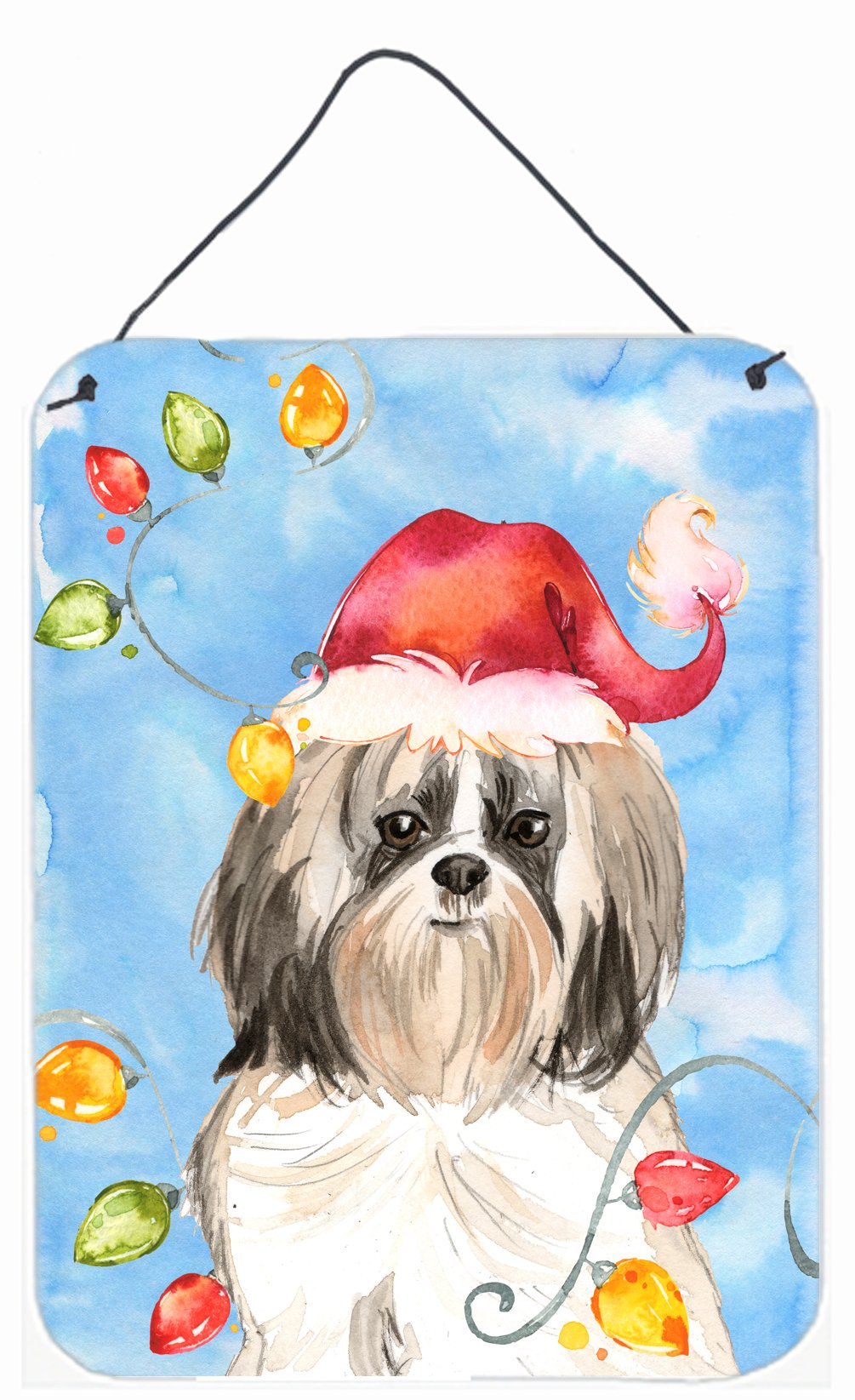 Christmas Lights Shih Tzu Wall or Door Hanging Prints CK2493DS1216 by Caroline's Treasures