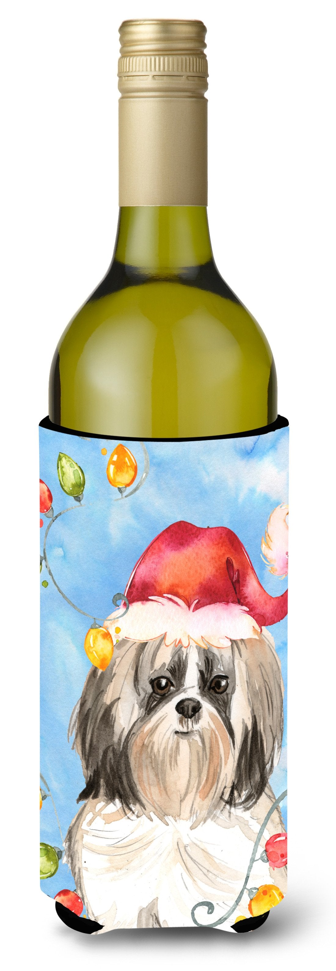 Christmas Lights Shih Tzu Wine Bottle Beverage Insulator Hugger CK2493LITERK by Caroline's Treasures