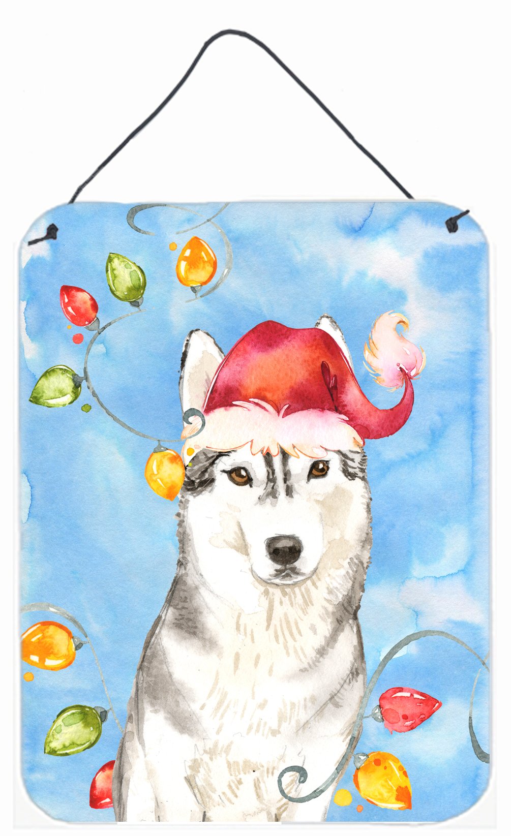 Christmas Lights Siberian Husky Wall or Door Hanging Prints CK2495DS1216 by Caroline&#39;s Treasures