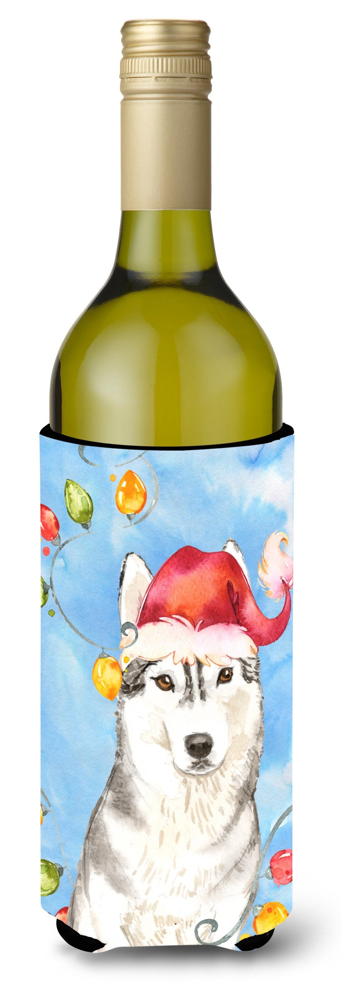 Christmas Lights Siberian Husky Wine Bottle Beverage Insulator Hugger CK2495LITERK by Caroline&#39;s Treasures