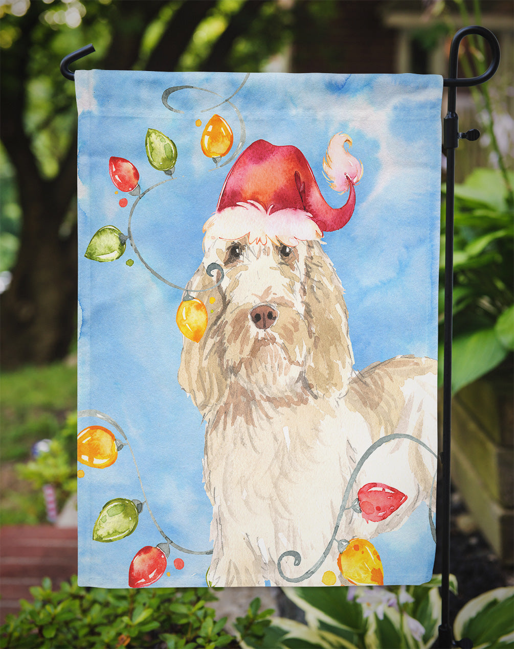 Christmas Lights Spinone Italiano Flag Garden Size CK2496GF  the-store.com.