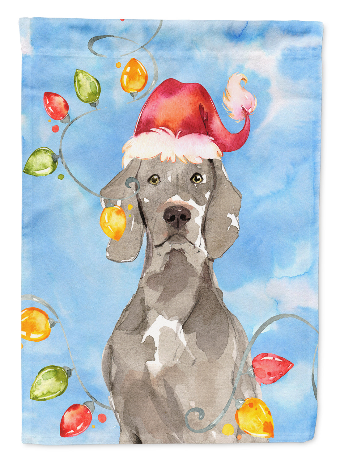 Christmas Lights Weimaraner Flag Canvas House Size CK2497CHF  the-store.com.