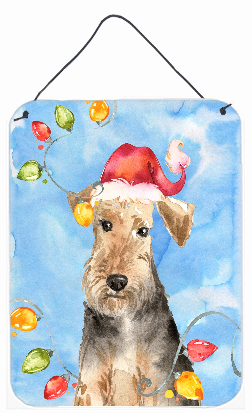 Christmas Lights Welsh Terrier Wall or Door Hanging Prints CK2498DS1216 by Caroline's Treasures