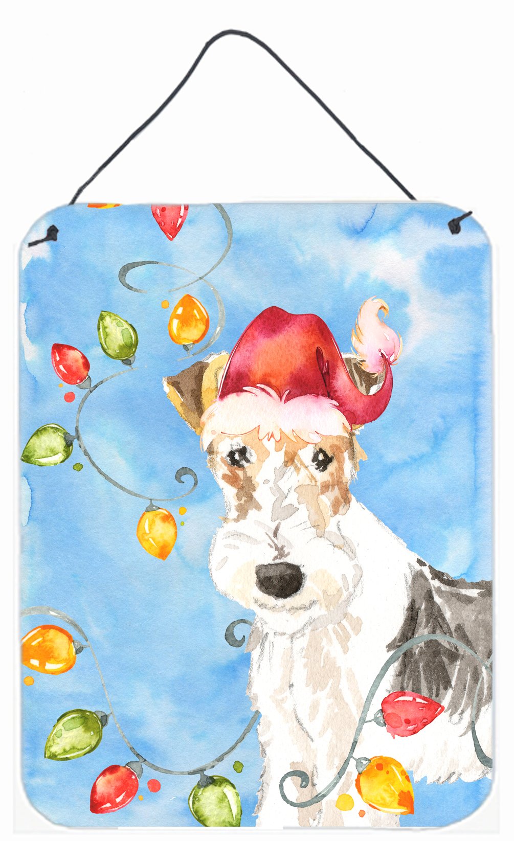 Christmas Lights Fox Terrier Wall or Door Hanging Prints CK2501DS1216 by Caroline's Treasures