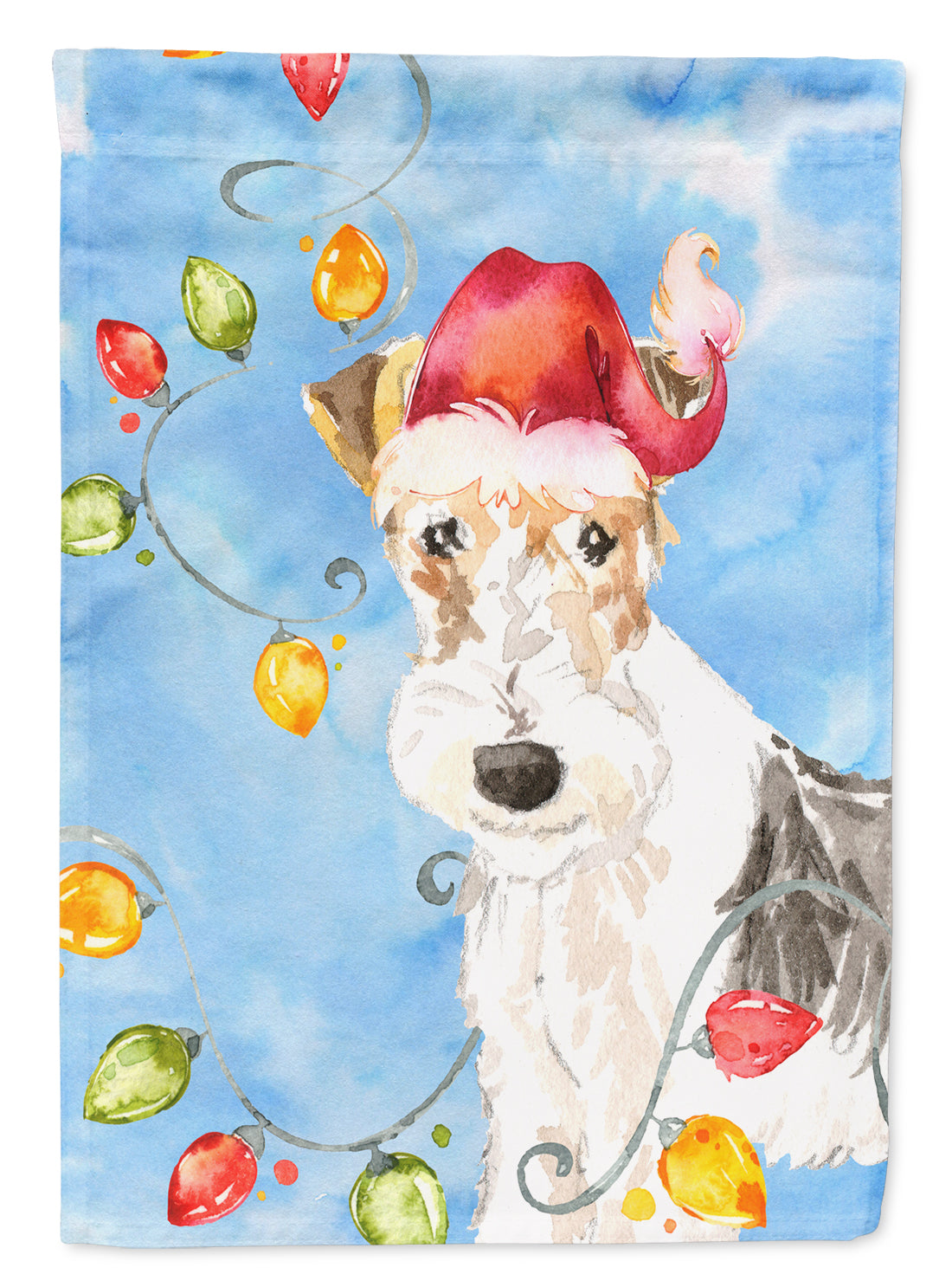 Christmas Lights Fox Terrier Flag Garden Size CK2501GF  the-store.com.