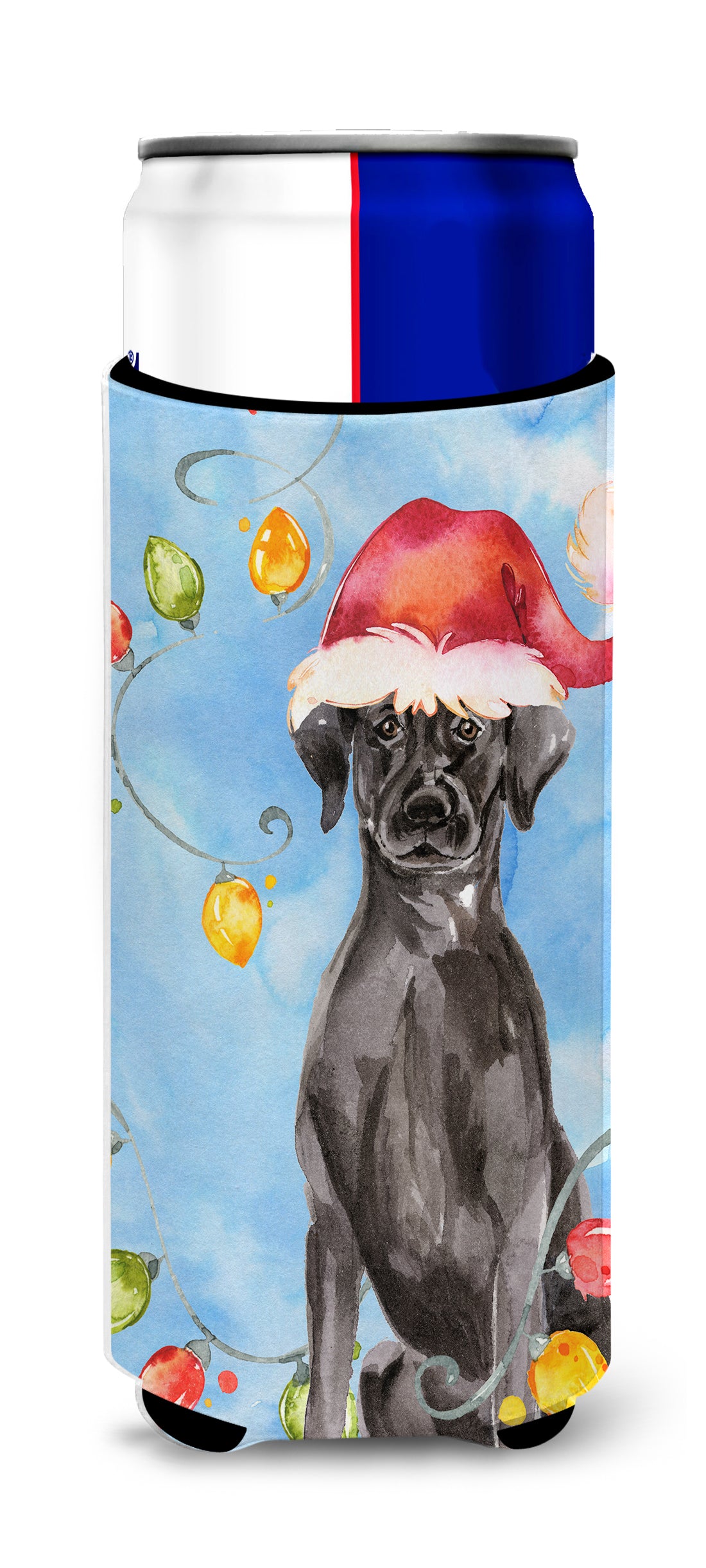 Christmas Lights Black Labrador Retriever  Ultra Hugger for slim cans CK2505MUK  the-store.com.