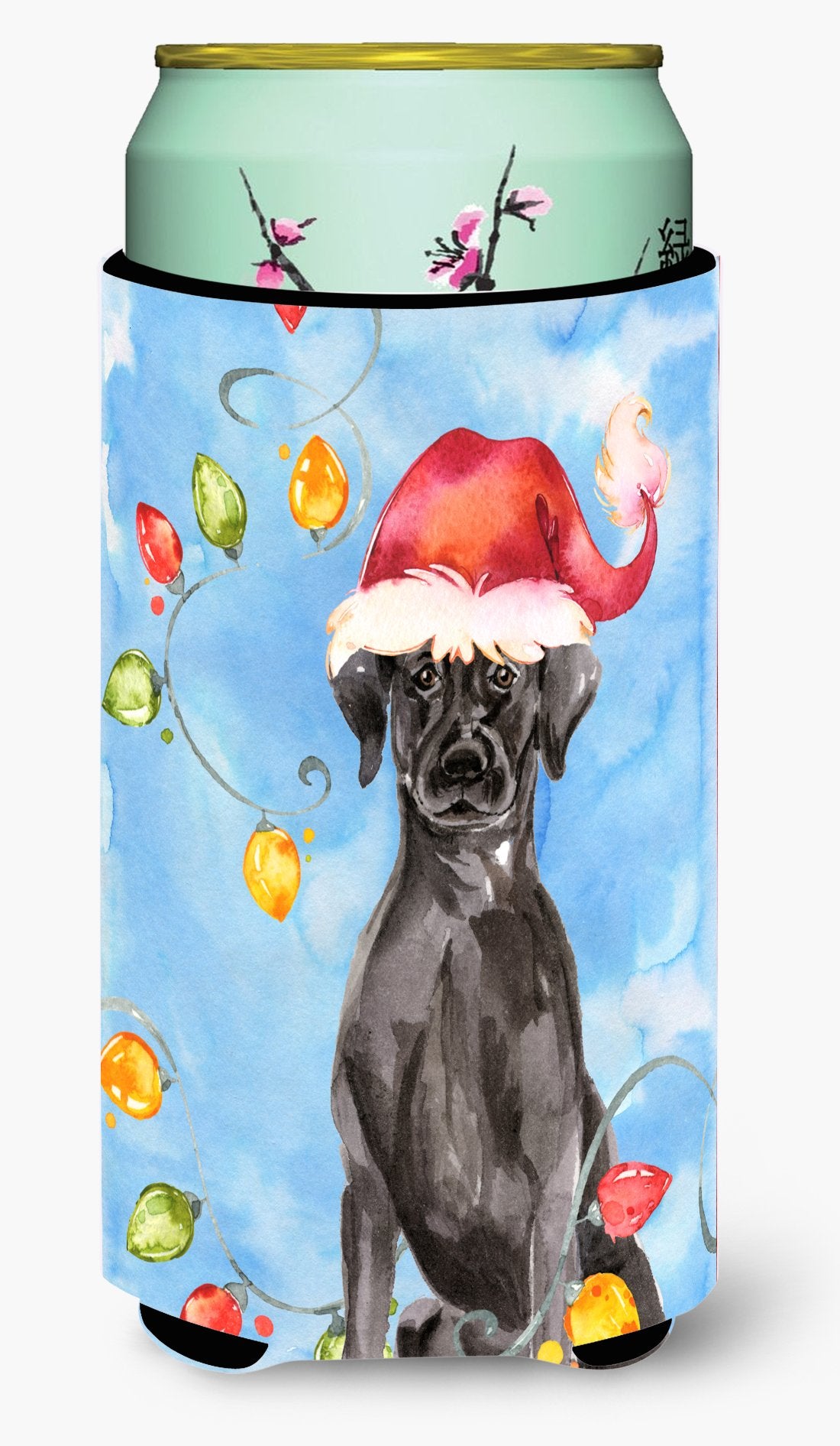 Christmas Lights Black Labrador Retriever Tall Boy Beverage Insulator Hugger CK2505TBC by Caroline&#39;s Treasures