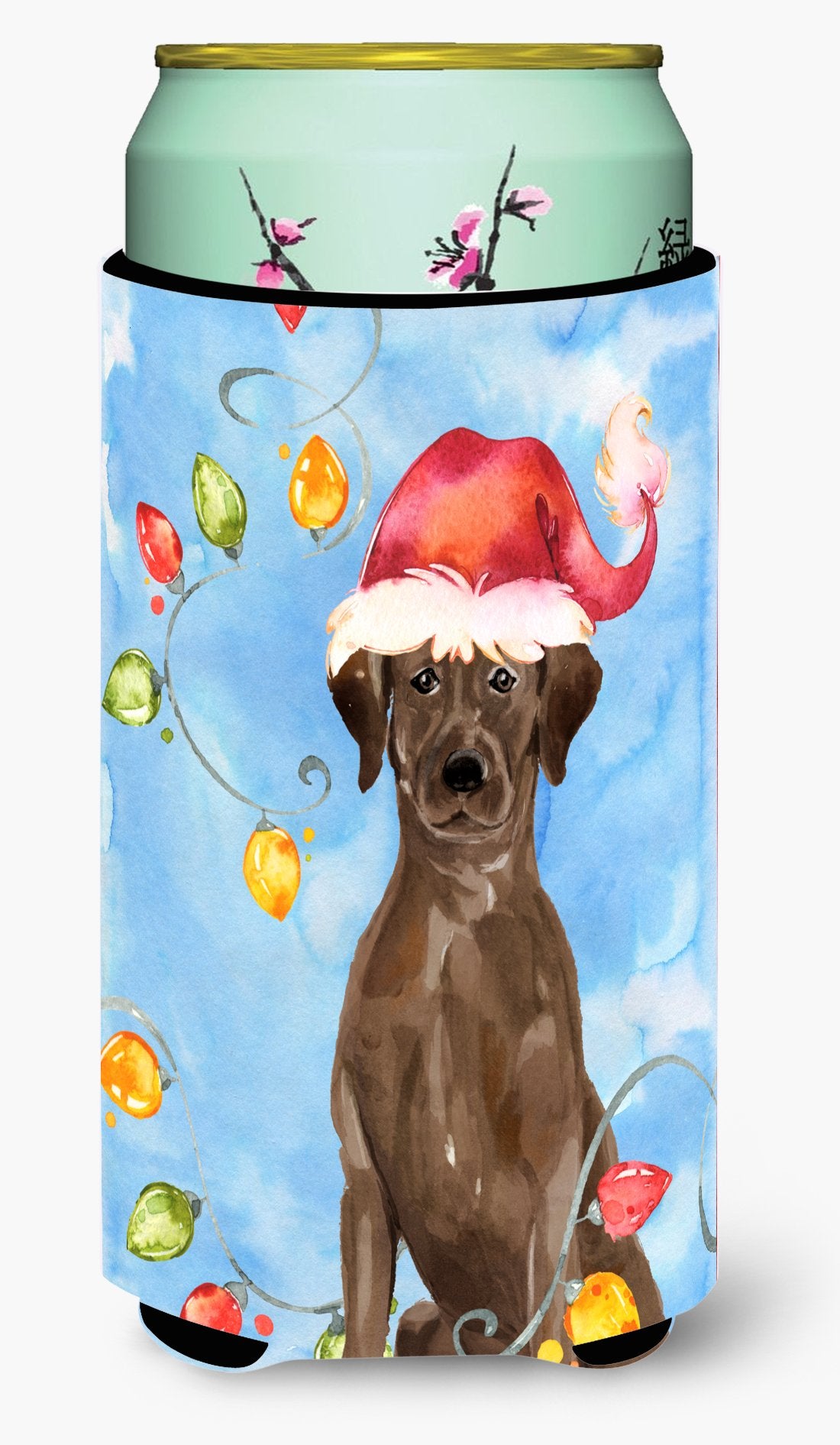 Christmas Lights Chocolate Labrador Retriever Tall Boy Beverage Insulator Hugger CK2506TBC by Caroline's Treasures