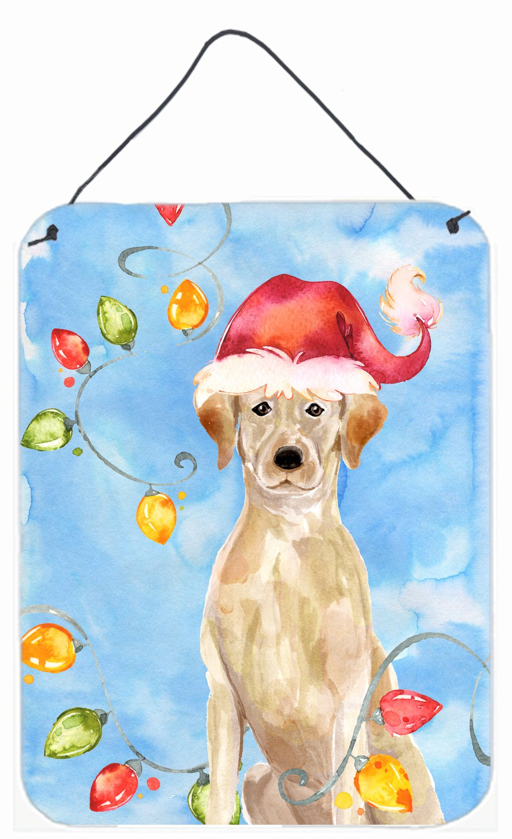 Christmas Lights Yellow Labrador Retriever Wall or Door Hanging Prints CK2507DS1216 by Caroline's Treasures