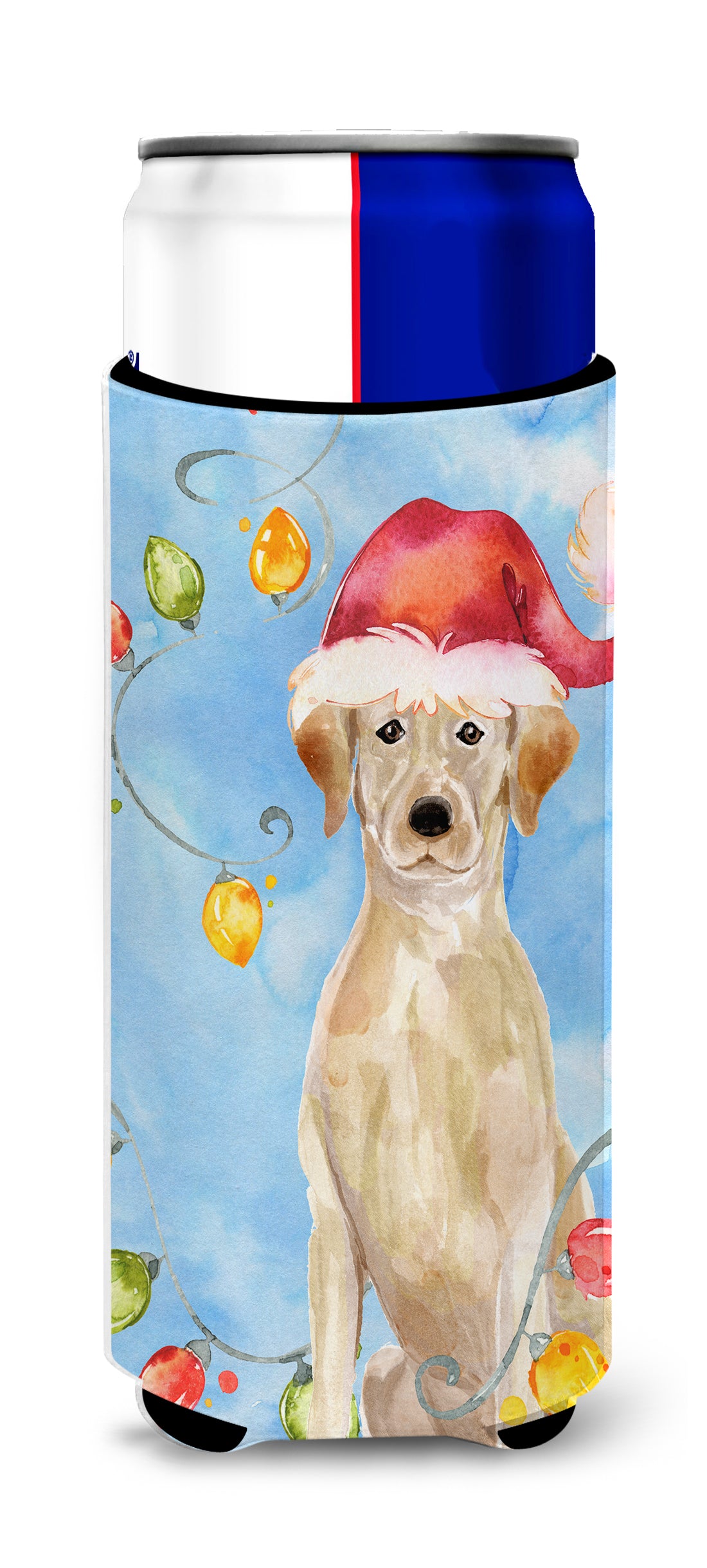 Christmas Lights Yellow Labrador Retriever  Ultra Hugger for slim cans CK2507MUK  the-store.com.