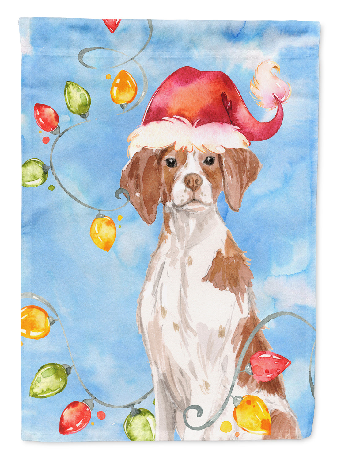 Christmas Lights Brittany Spaniel Flag Garden Size CK2508GF  the-store.com.