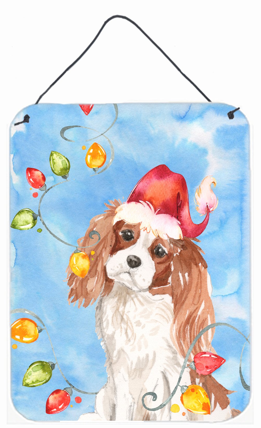 Christmas Lights Blenheim Cavalier Spaniel Wall or Door Hanging Prints CK2509DS1216 by Caroline's Treasures