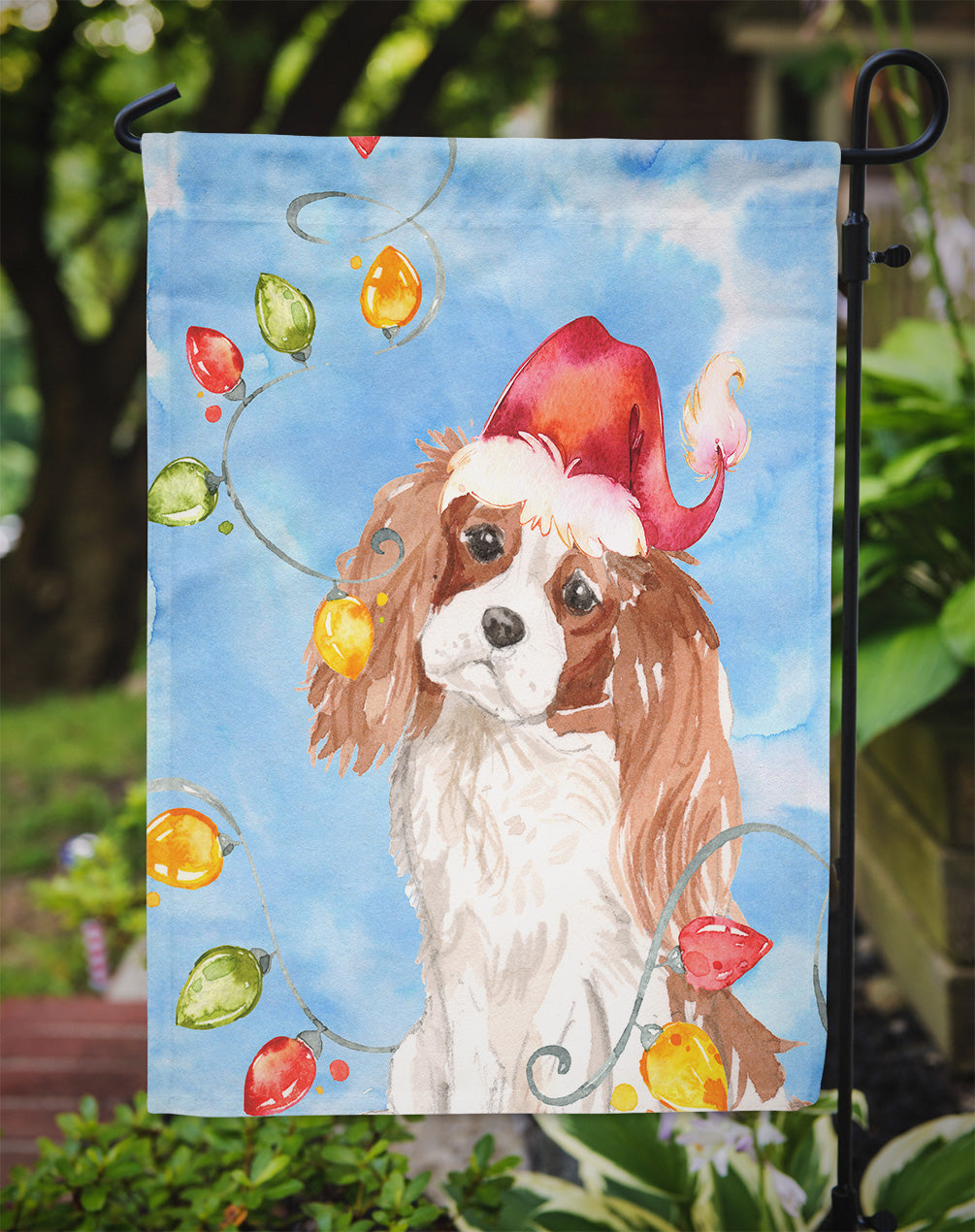 Christmas Lights Blenheim Cavalier Spaniel Flag Garden Size CK2509GF  the-store.com.