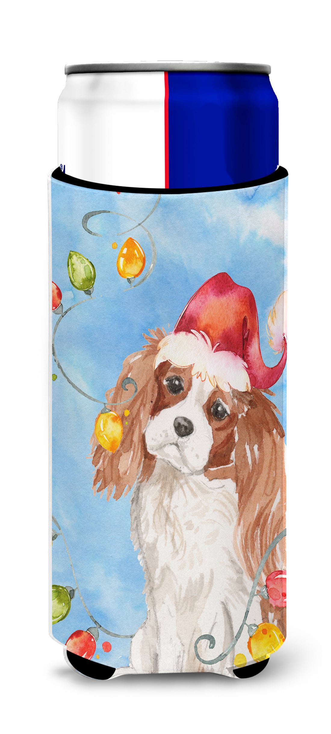 Christmas Lights Blenheim Cavalier Spaniel  Ultra Hugger for slim cans CK2509MUK  the-store.com.