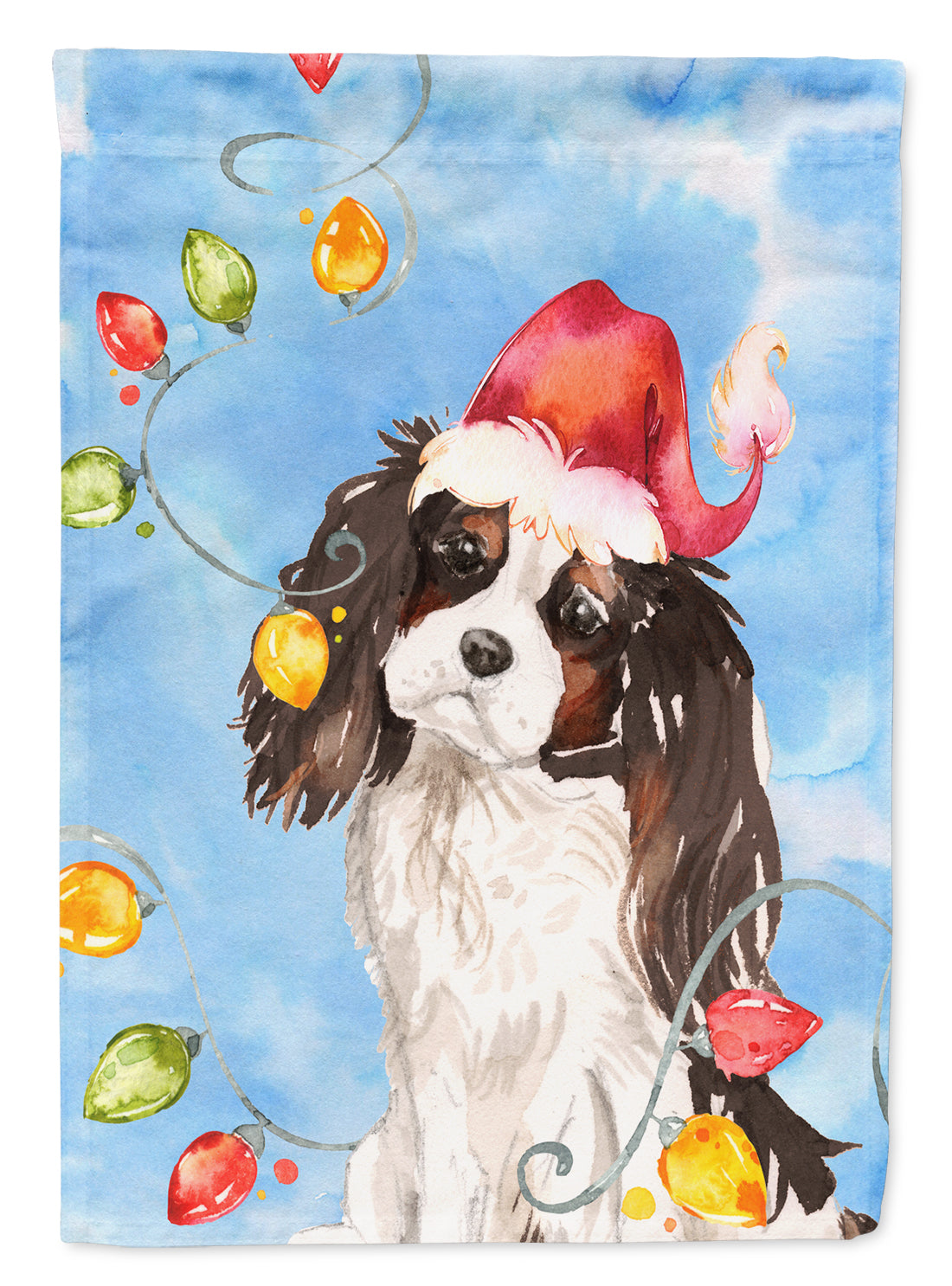 Christmas Lights Tricolor Cavalier Spaniel Flag Canvas House Size CK2510CHF  the-store.com.