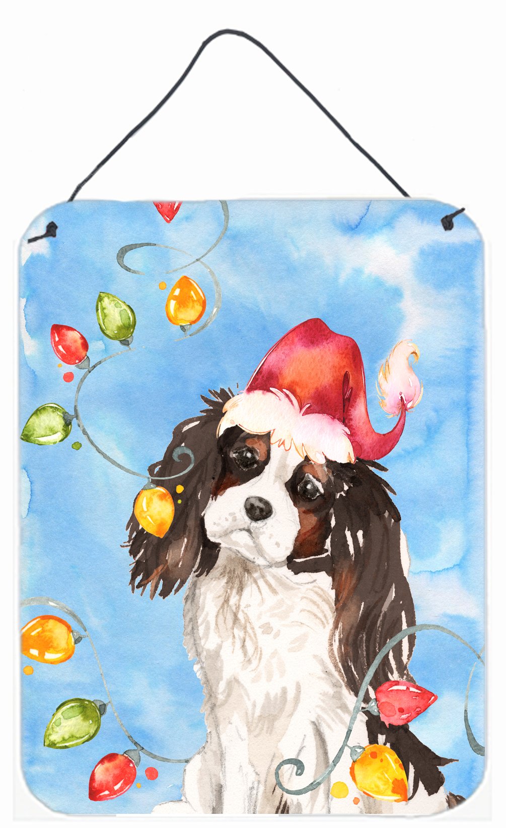 Christmas Lights Tricolor Cavalier Spaniel Wall or Door Hanging Prints CK2510DS1216 by Caroline's Treasures