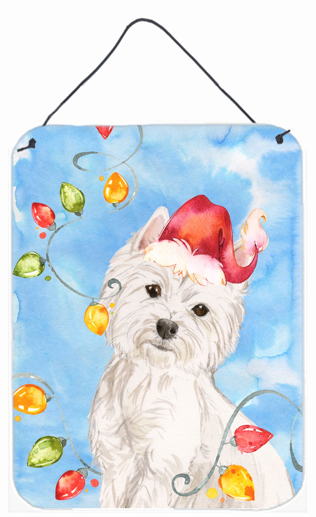 Christmas Lights Westie Wall or Door Hanging Prints CK2511DS1216 by Caroline's Treasures