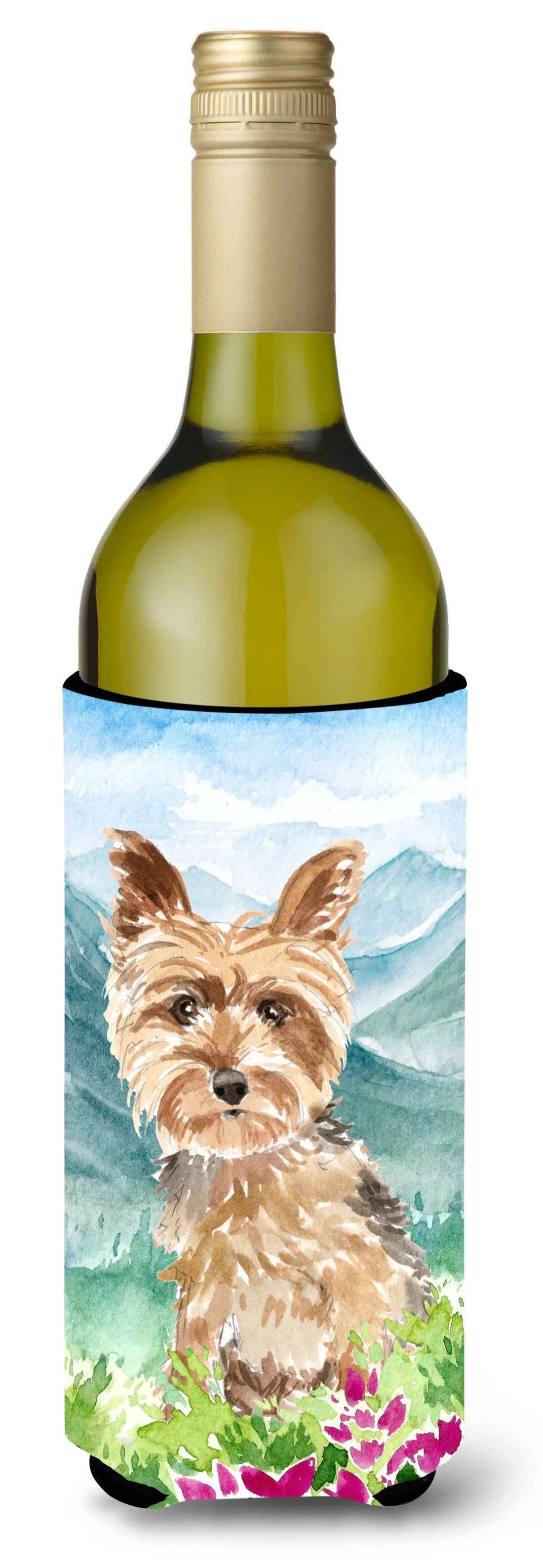 Mountian Flowers Yorkshire Terrier Yorkie Wine Bottle Beverage Insulator Hugger CK2512LITERK by Caroline's Treasures