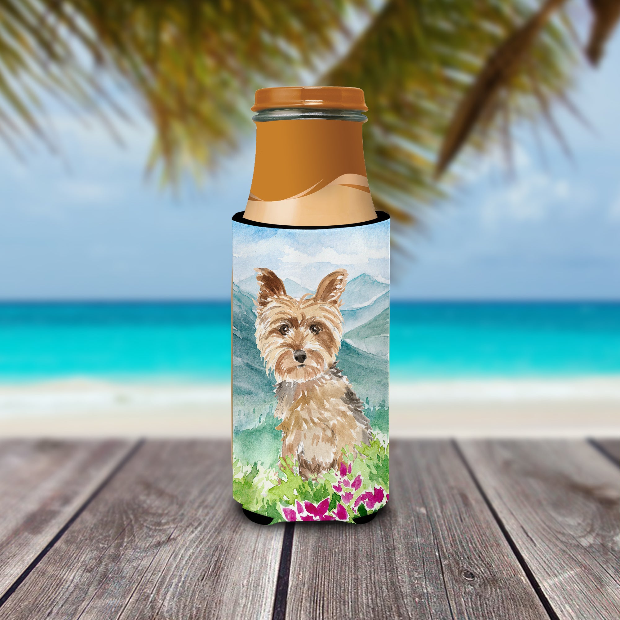 Mountian Flowers Yorkshire Terrier Yorkie  Ultra Hugger for slim cans CK2512MUK  the-store.com.